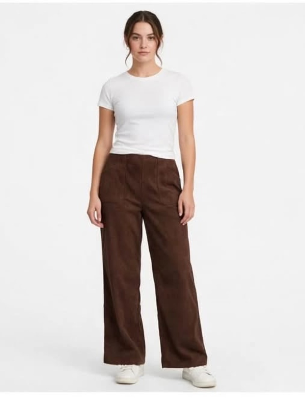 Women's Brown Wide-Leg Corduroy Pants